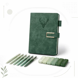 【Lexora】ชุดสมุดโน้ต A5 ปกหนัง PU พร้อมปากกาเจล 6 ด้าม เทปลบคำผิด 6 ชิ้น เซ็ตเครื่องเขียนนักเรียน ของขวัญ