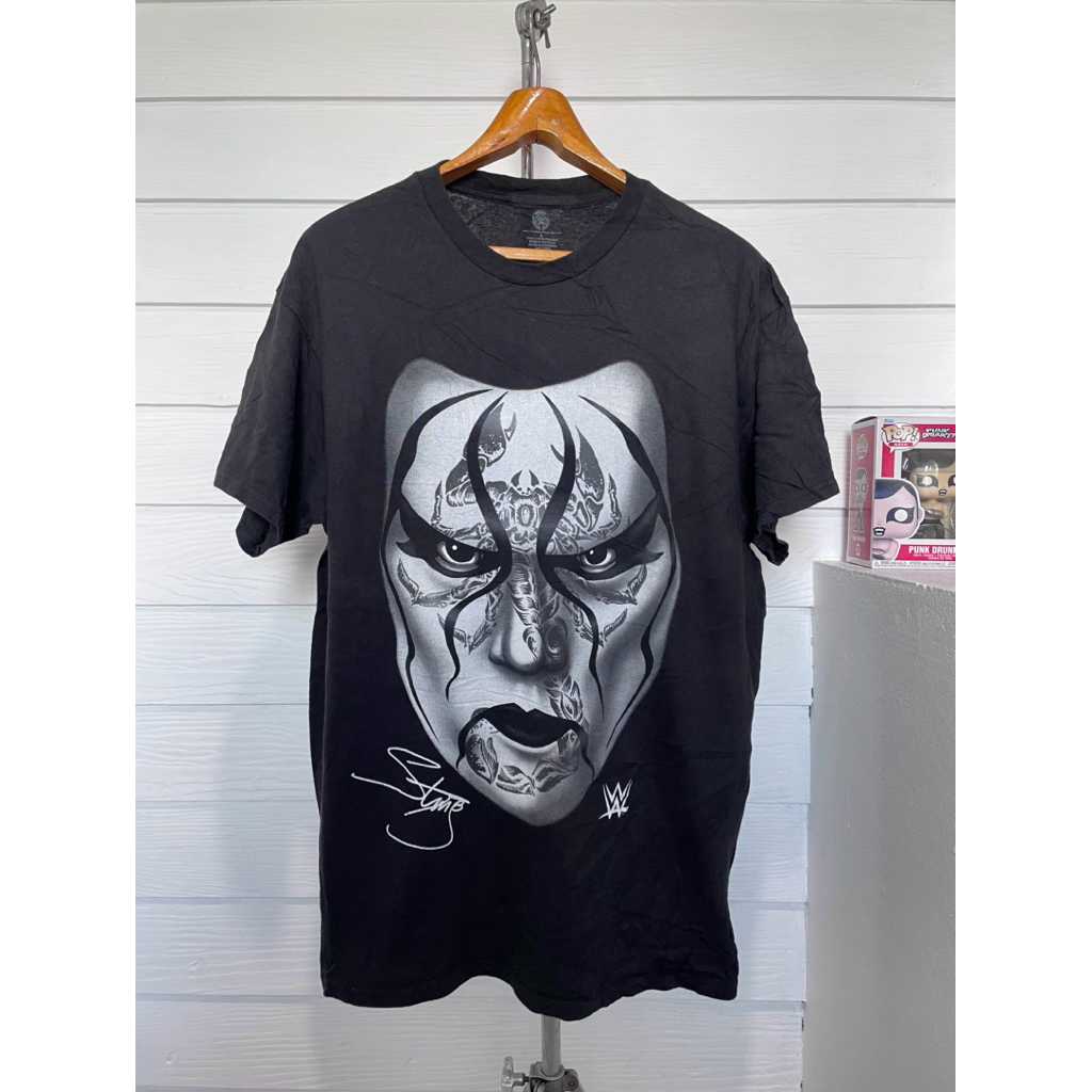 เสื้อยืดมวยปล้ำมือสอง VINTAGE 2014 WWE WCW STING BLACK SCORPION FACE Size XL มือ2
