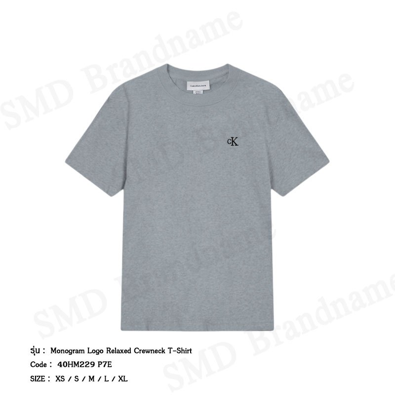 Calvin Klein Jeans เสื้อยืดคอกลมผู้ชาย รุ่น Monogram Logo Relaxed Crewneck T-Shirt Code: 40HM229 P7E