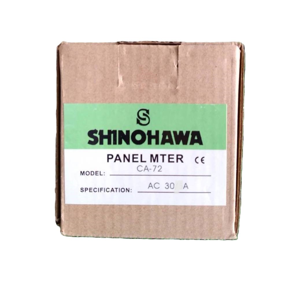 SHINOHAWA : AC Amp meter CA-72 72x72mm. 30A (ต่อตรง) (รูเจาะ68x68mm.)