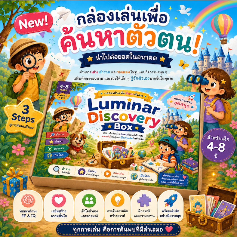 Luminar Discovery Box | กล่องกิจกรรมค้นหาตัวตนเด็ก 4-8 ปี | สำรวจความสนใจผ่านการเล่น (LD)