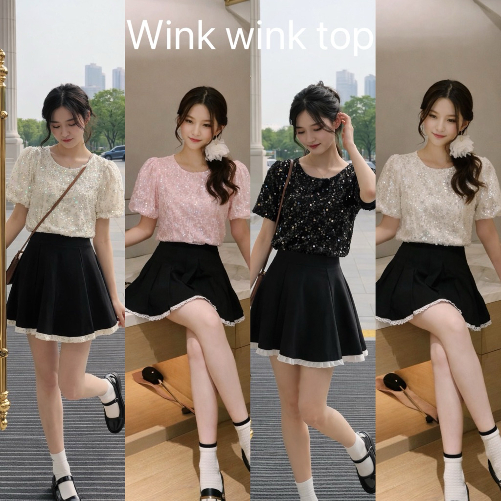 wink wink เสื้อกลิตเตอร์ มีซับด้านใน glitter ปักเลื่อม