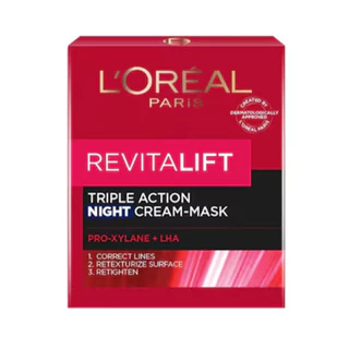 L'Oreal Revitalift Triple Action Night Cream Mask 50ml. ลอรีอัล รีไวทัลลิฟท์ ทริปเปิ้ล แอคชั่น ไนท์ ครีมมาสก์