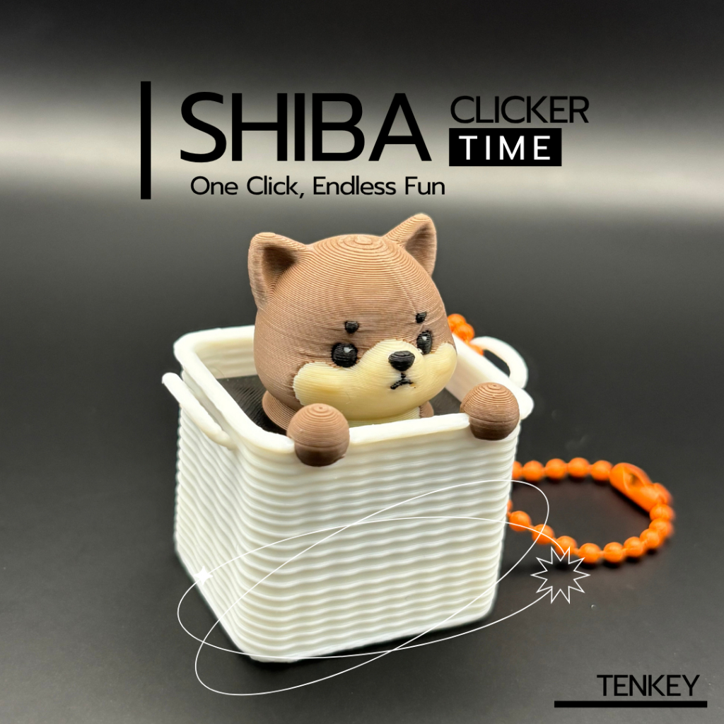TENKEY Shiba Clicker | ของเล่นกดคลิก Desk Toy เสียงคลิกฟิน พวงกุญแจคีย์แคป