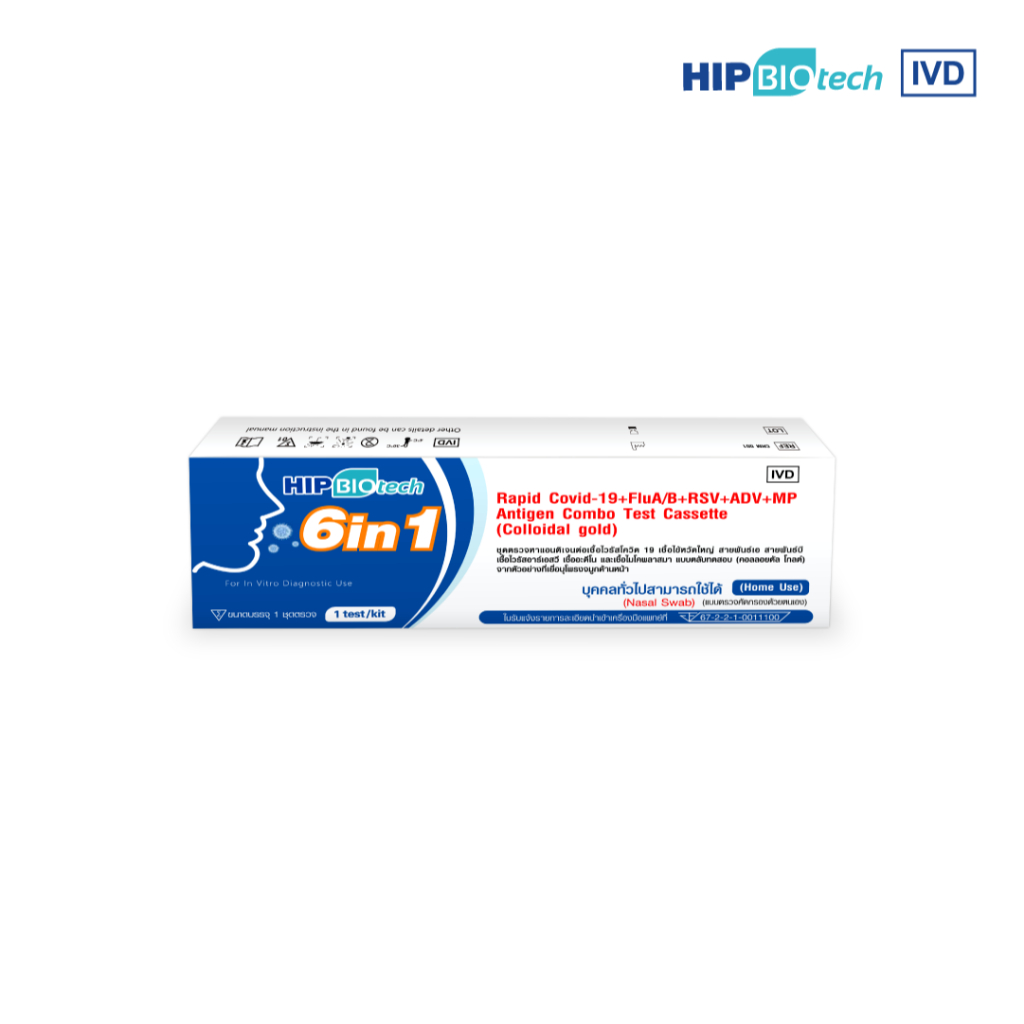 HIP Biotech ชุดตรวจหาแอนติเจนต่อเชื้อไวรัส 6 in 1