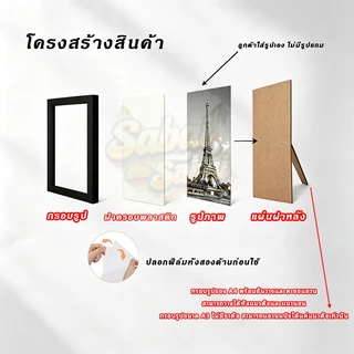 กรอบรูปมินิมอล A4/A3 4สี วางได้แนวตั้งแนวนอน พร้อมขาตั้ง หูแขวน ตกแต่งบ้าน Modern Photo Frame