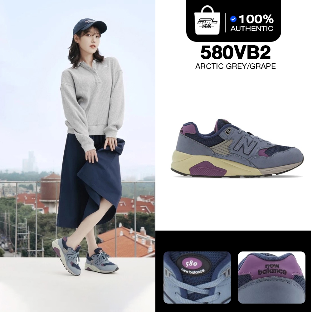 New Balance นิวบาลานซ์ รองเท้าผ้าใบ รองเท้าลำลอง NB UX 580 Arctic Grey Grape MT580VB2 (5800)