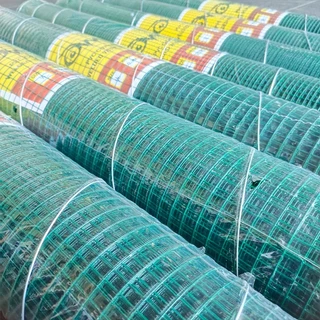 ตาข่ายลวดเชื่อมชุบ PVC สีเขียว กว้าง90ซม. ยาว10เมตร รู 1/2 3/4 นิ้ว กันสนิม ล้อมสวน กรงไก่ กรงสัตว์