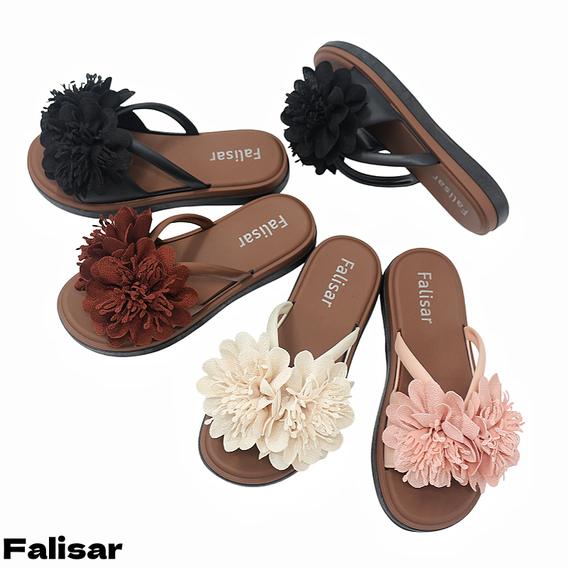 Falisar รองเท้าแตะผู้หญิง พื้นนุ่ม เดินสบาย แต่งดอกไม้สวย กันลื่น กันน้ำ แฟชั่นใหม่ ไซซ์ 37-41 รุ่น 2993-4