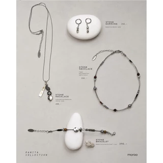 moraa - PATINA (Earrings stone) ต่างหูสแตนเลส ประดับหินธรรมชาติ