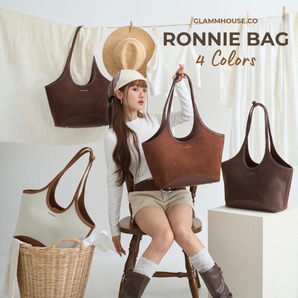 (วางขาย 14 ก.ย. เวลา 20.00) Glammhouse – Ronnie Bag กระเป๋าสะพายไหล่ทรง สามารถใส่ MacBook 13 นิ้ว ได