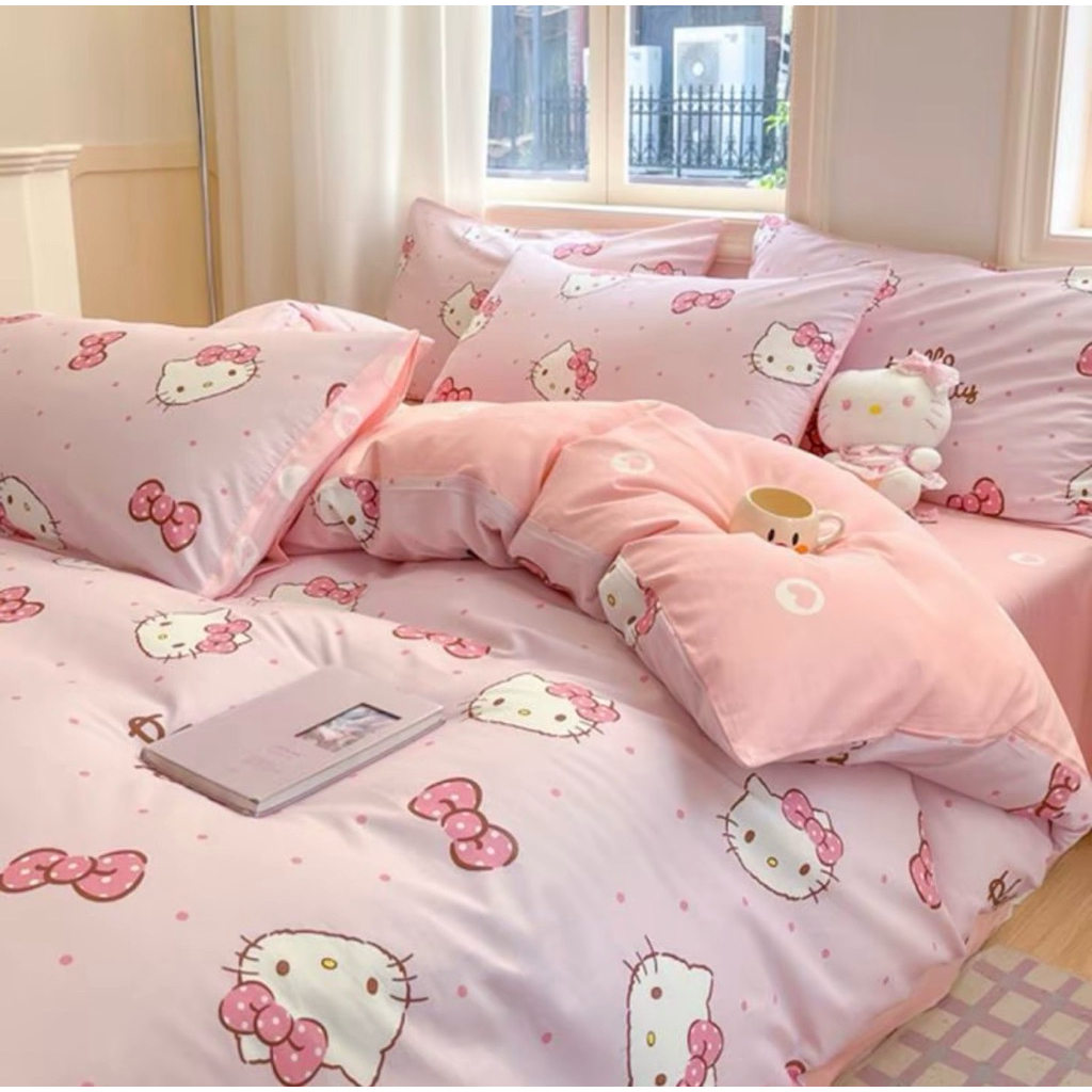 ผ้าปูที่นอนลาย Kitty คิตตี้ ครบชุด 6 ชิ้น พร้อมส่ง ส่งของทุกวัน