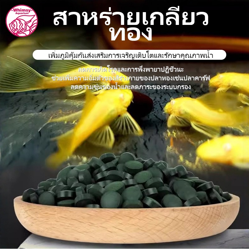 สาหร่ายสไปรูลิน่า แบบผง แบบเม็ด โปรตีนสูง ป้องกันโรค อาหารปลา