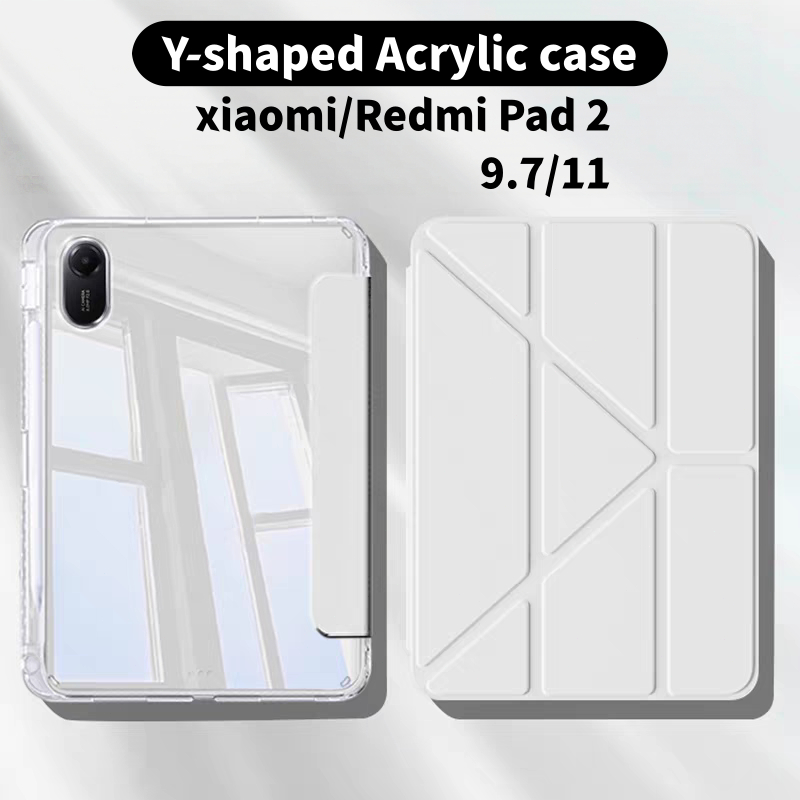Y-shaped Acrylic case Redmi Pad 2 9.7 Xiao mi pad 6/6 Pro pad7/8 ช่องใส่ปากกาด้านขวา เคส SE 2023 11นิ้ว พร้อมที่ใส่ปากกา