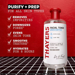 🔥แพคเกจใหม่ ของแท้💯 Thayers Facial Toner โทนเนอร์เช็ดหน้า ลดรูขุมขน เพิ่มความชุ่มชื้น ปราศจากแอลกอฮอล์ 355ml.