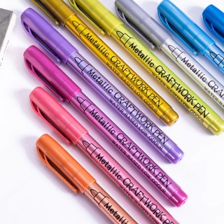 [พร้อมส่ง] ปากกาเคมี DIY สีโลหะ 1.5 mm. ปากกาเมทัลลิค เพ้นท์ มาร์คเกอร์ หมึกน้ำ งานฝีมือ กันน้ำ Metallic Pen Craftwork