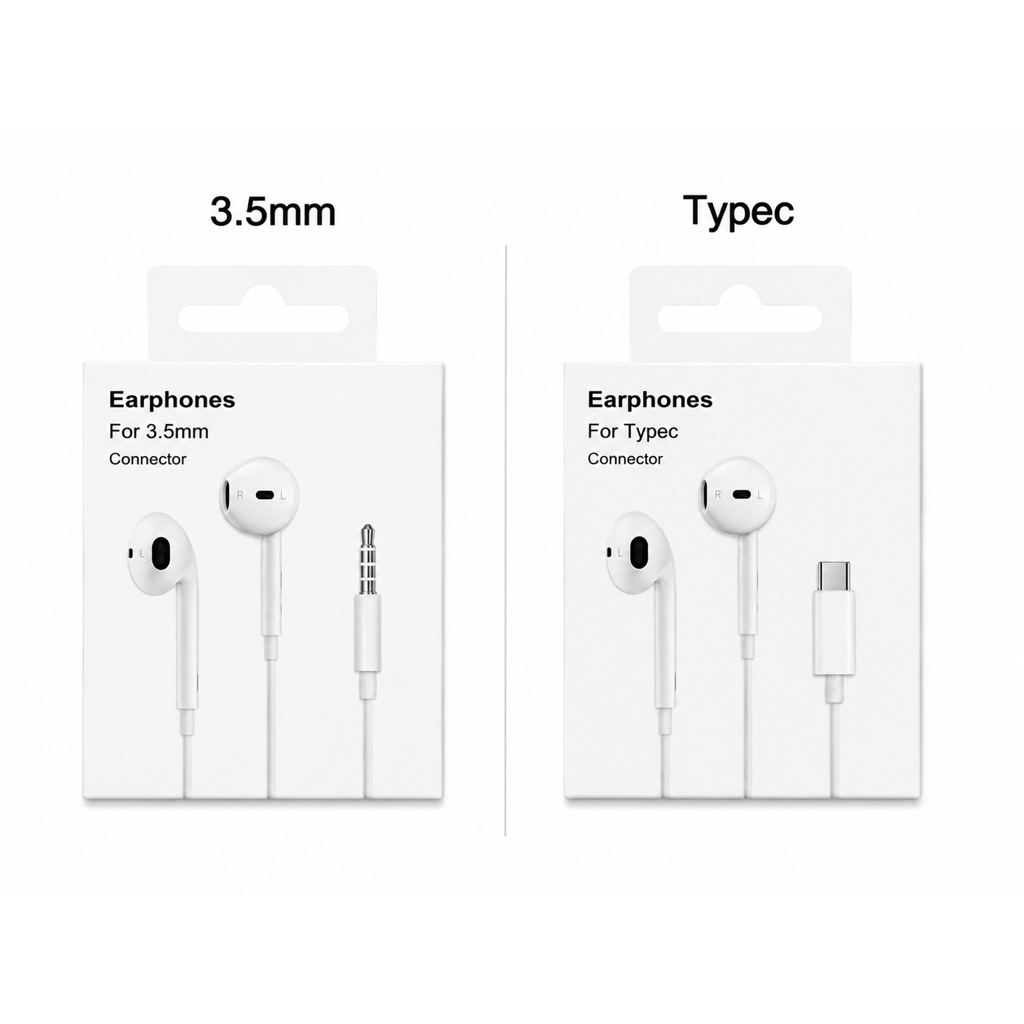 หูฟังแบบมีสาย Type-c /3.5mm/มาพร้อมกับไมโครโฟนในตัว