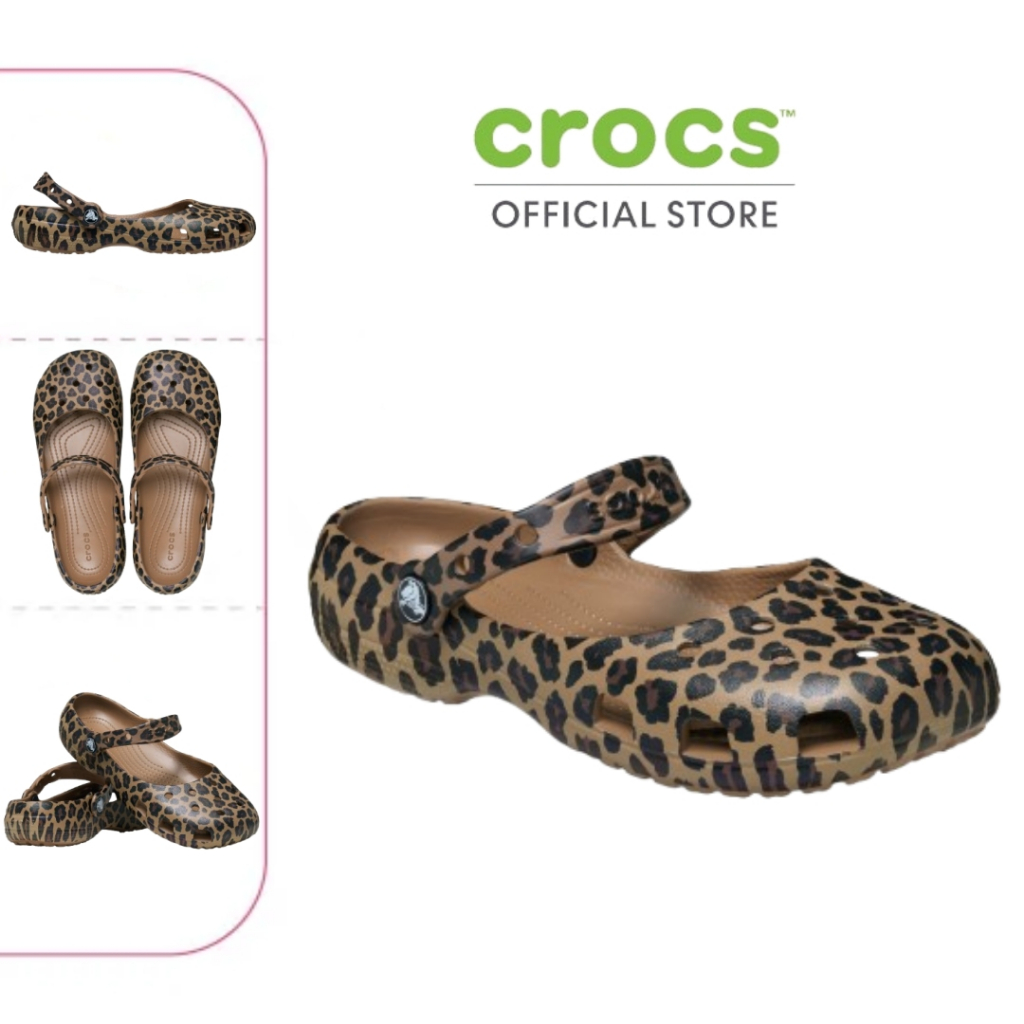 Crocs classic animal print ballet shoes - women's shoes - brownish-brown - leopard print color 21247