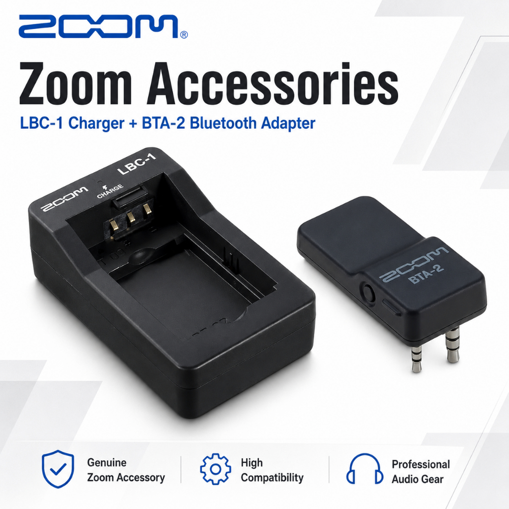 Zoom BTA-2 Bluetooth Adapter / LBC-1 Battery Charger for BT-02 BT-03 BT-03b PodTrak P4 P8