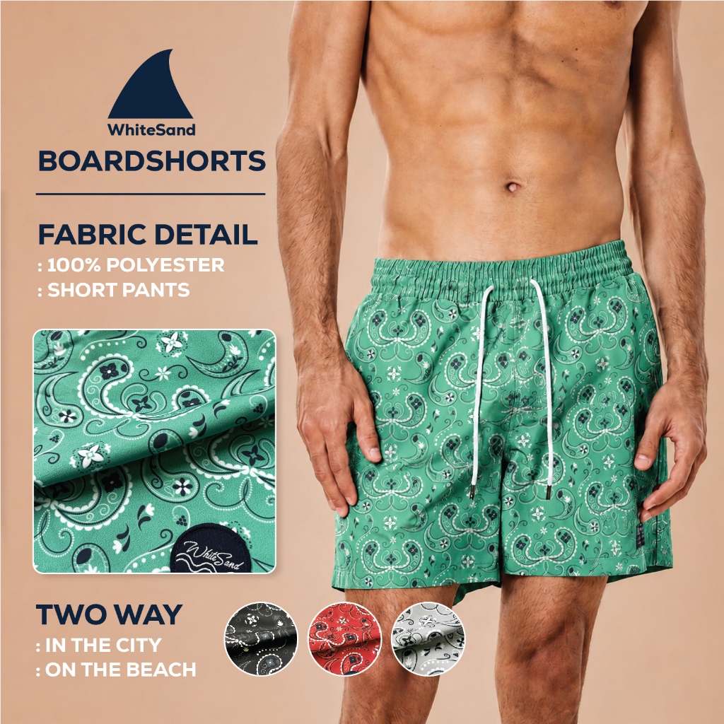 SALE LIMITED STOCK - WhiteSand Boardshorts - BND กางเกงเล่นน้ำผู้ชาย กางเกงชายหาด แห้งไว ใส่เที่ยวทะเล ราคาพิเศษ