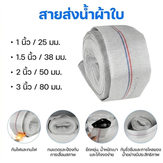 สายส่งน้ำ สายส่งน้ำผ้าใบ 1นิ้ว 1.5นิ้ว 2นิ้ว 3นิ้ว 10-30เมตร สายยางดับเพลิง สายส่งPE หนาพิเศษ แรงดันสูง สายยาง 2