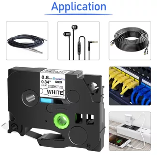 ฉลากหดตัวด้วยความร้อน 3 ชิ้น รุ่น HSe-211 สำหรับเครื่องพิมพ์ Brother Ptouch ท่อหดตัวด้วยความร้อน HSe211 HS-211 HS211 สีด