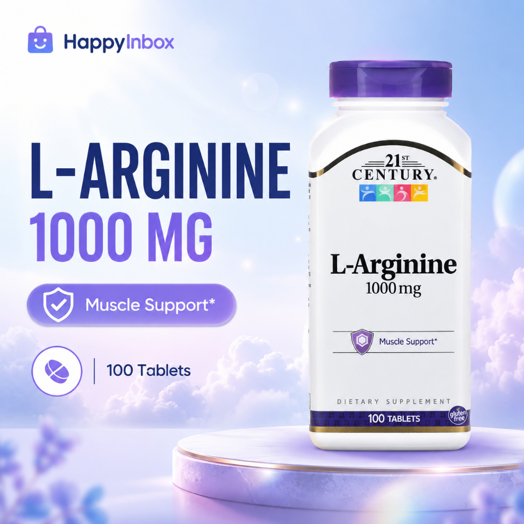 21st Century L-Arginine 1000mg แอล-อาร์จินีน บำรุงกล้ามเนื้อและการไหลเวียนเลือด 100 เม็ด