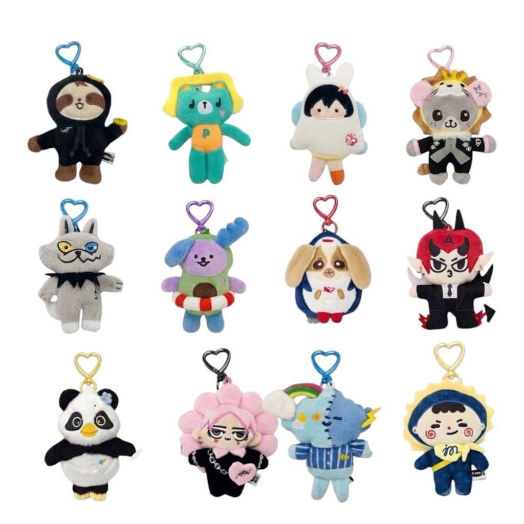 TINY FRIENDS DOLL KEYCHAIN ตุ๊กตาจิ๋ว GMMTVPERMPOON TOMAFOX DOMIIA WESLEY JUMMO POLCASAN  AVOCEAN MU