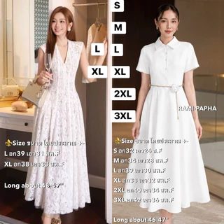 พร้อมส่ง เติม S-XL⚡️ ชุดเดรสสีขาว เรียบหรู สวยหรูโดดเด่น แบบฉบับคนรวย งานบุญ งานบวช ( RM 9153 8947