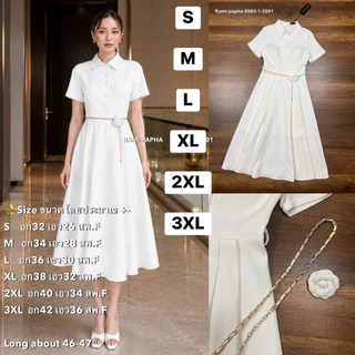 พร้อมส่ง เติม S-XL⚡️ ชุดเดรสสีขาว เรียบหรู สวยหรูโดดเด่น แบบฉบับคนรวย งานบุญ งานบวช ( RM 9153 8947