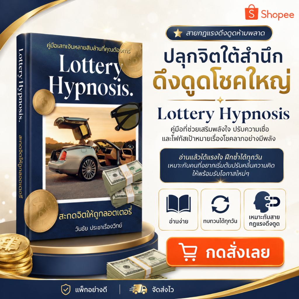 หนังสือ สคริปต์สะกดจิตเพื่อถูกลอตเตอรี่  Lottery Hypnosis -   โดย วันชัย ประชาเรืองวิทย์ - พร้อมส่ง