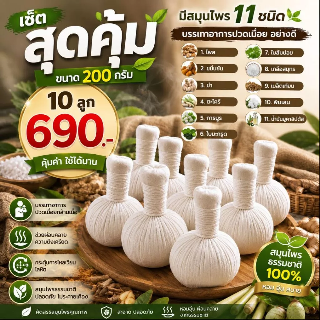 ลูกประคบ (เซ็ต10ลูก)