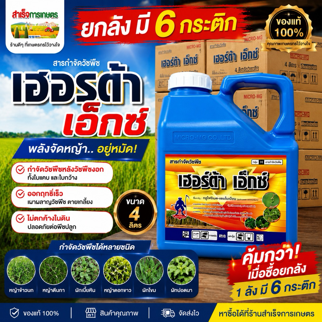 เฮอร์ต้า เอ็กซ์ ขนาด4ลิตร ( ยกลัง มี6กระติก)