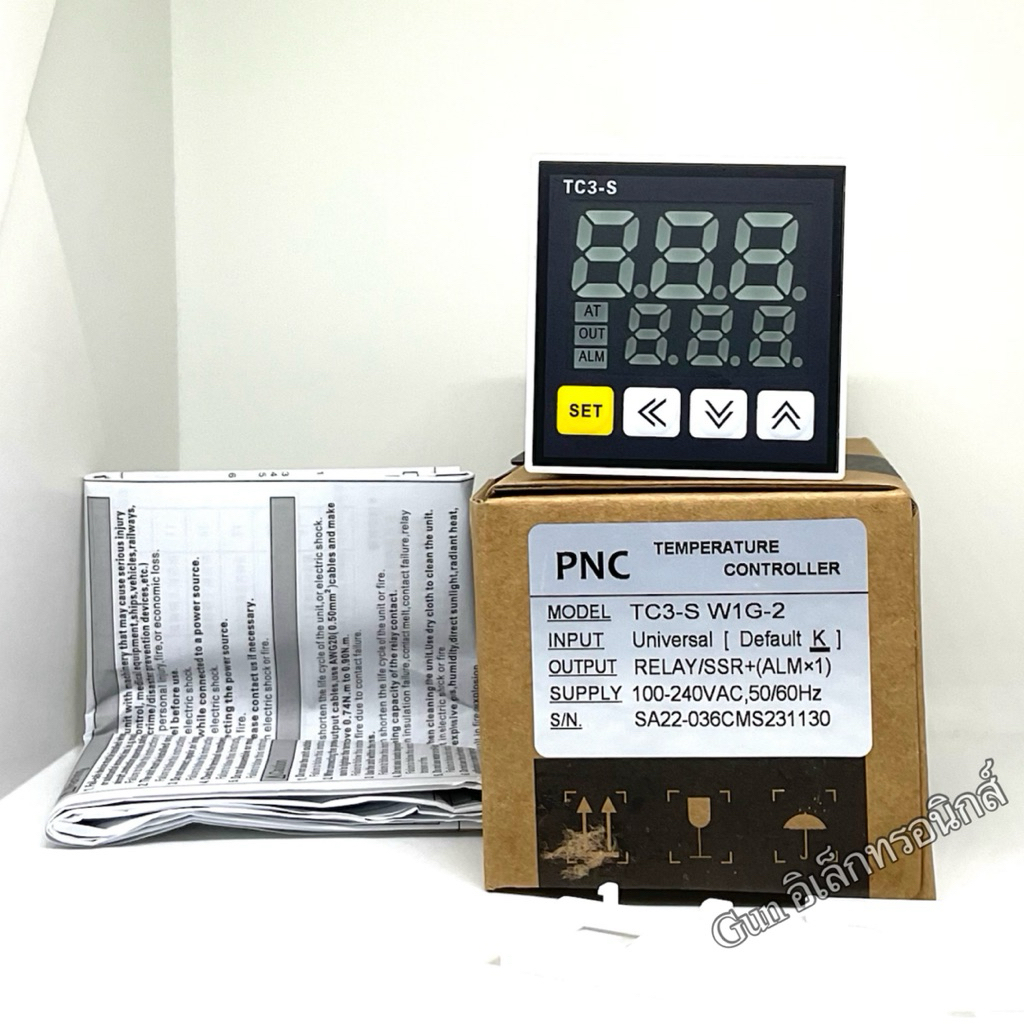 เครื่องควบคุมอุณหภูมิแบบดิจิตอล รุ่น:TC3-S W1G-2 ( K 0-999°C) 100-240VAC