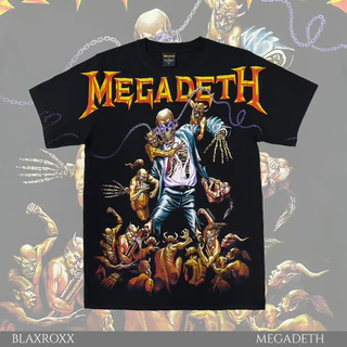 BLAXROXX | MEGADETH® | [MGD022] | เสื้อวง OVP สีจม | เสื้อยืดคอกลม แขนสั้น | สกรีนลายคมชัด ไม่หลุดลอก | Cotton100%
