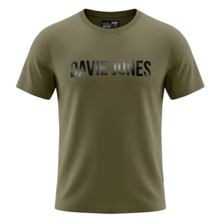 DAVIE JONES [BE FEARLESS] เสื้อยืด Logo Slim Fit T-Shirt สีเขียว กรม น้ำตาล ครีม กากี เขียวขี้ม้า เทา เขียวอมเทา RL0002