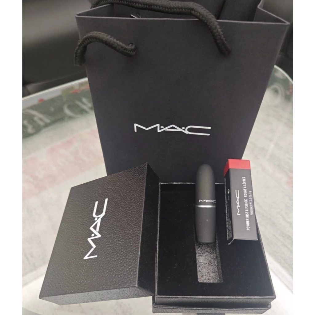 (ฟรีถุง + กล่อง)ลิปสติก M.A.C Powder Kiss Lipstick #314 #316 ลิป mac Matte / Satin