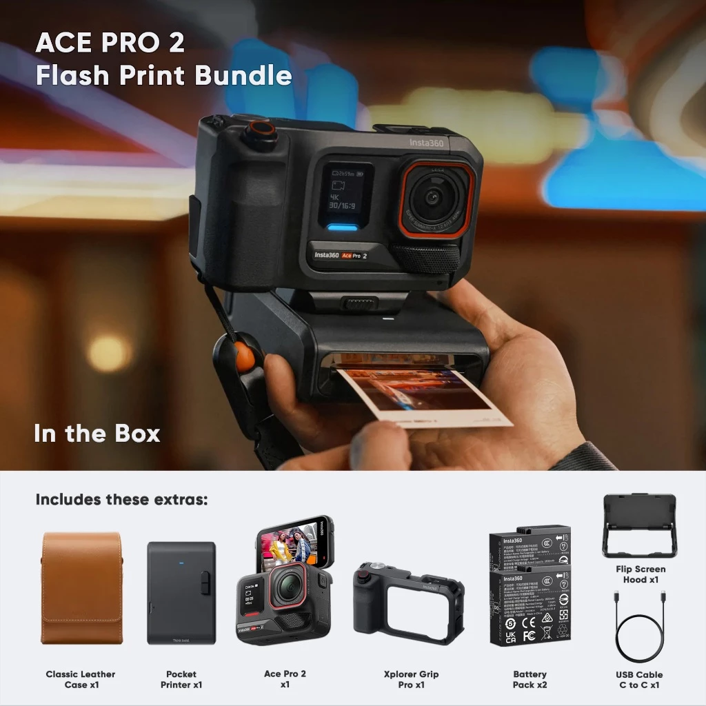 Insta360 กล้องแอ็คชั่น Ace Pro 2 เลนส์ Leica เซ็ต Flash Print ถ่ายรูปสวย เครื่องปริ้นพกพา [พร้อมส่ง] thumbnail 5