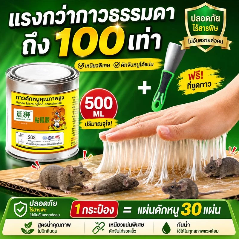 กาวดัดหนู เหนียวสุดกาวดัก 500ml 1กระป๋องติดหนูได้100000ตัว กาวดักหนูแรงกว่ากาวธรรมดา กําจัดหนู กาวดักนก