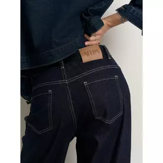 Atipashop - Emily Jeans (#ATP41) กางเกงยีนส์ขายาว ทรงขาตรงกว้าง (Wide Leg) ดีเทลปั๊มนูน ใส่ง่าย พรางหุ่ได้ดี