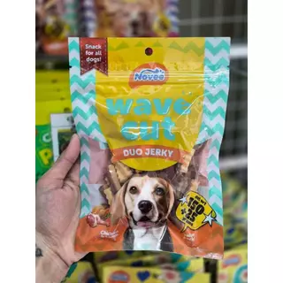9001 Novee WAVE CUT DUO JERKY CHICKEN&LAMB ขนมสุนัข ขนมหมา โนวี่ เวฟคัท ดูโอ้ เจอร์กี้(กลิ่นแกะ) 175กรัม **1แถม1 138บาท