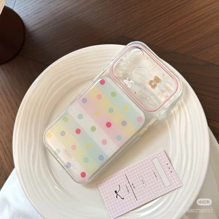 [15-17pm] เคสลายจุดขนมชั้น คลุมกล้อง ขอบยางกันกระแทก