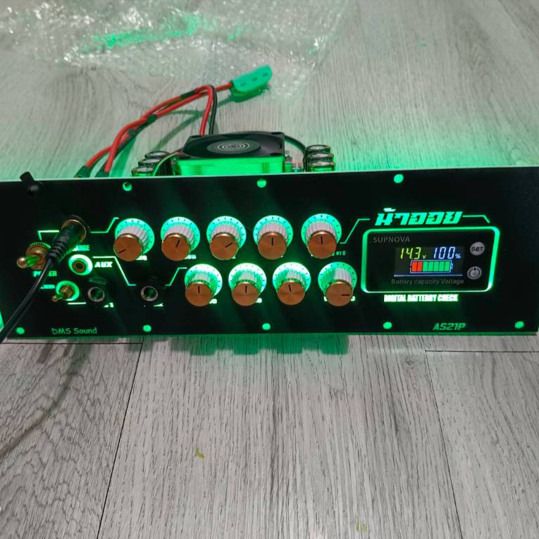 ชุดเพลท AS21P ไม่ย้ายสาย  โม พ่วงคาราโอเกะ ปรีไมค์ ZK-AMP 2G  วัดแบตดิจิตอล(ตัวใหม่คาปาสีทอง)