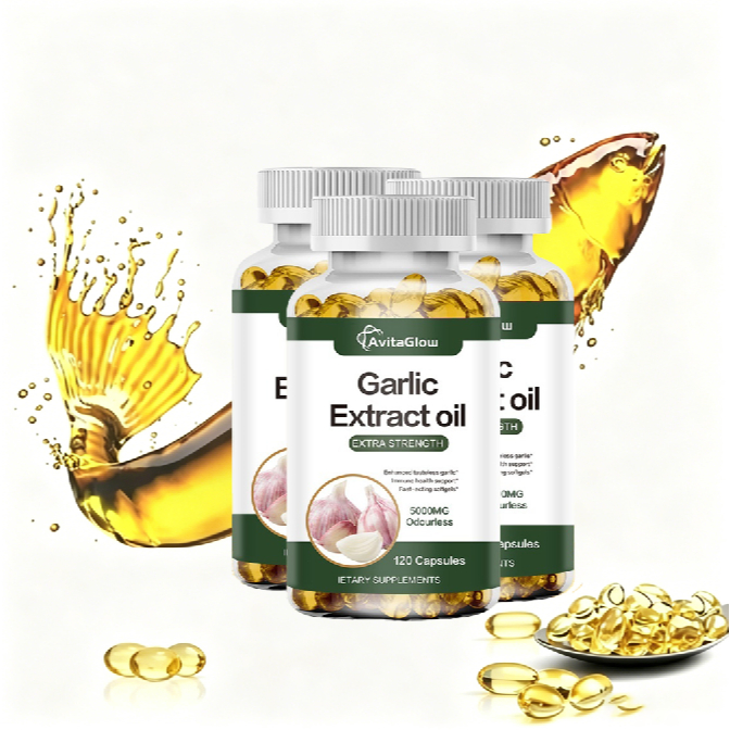 Garlic Extract Oil 50000mg – 120 แคปซูล 3 ขวด | กระเทียมสกัดเข้มข้น สูตร Super Oil บำรุงหัวใจ ลดคอเลสเตอรอล