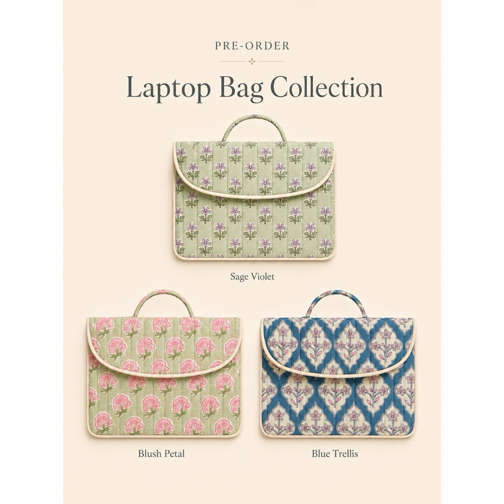 Laptop bag Indian cotton | กระเป๋าแลปทอป ผ้าอินเดีย