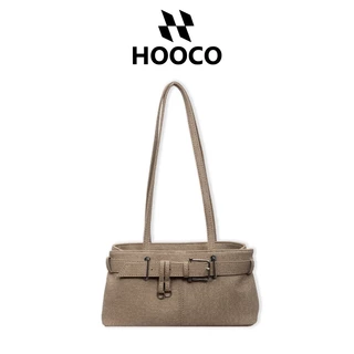HOOCO กระเป๋าผู้หญิง กระเป๋าสะพายไหล่แฟชั่น ทรงยาว ผ้าเดนิม น้ำหนักเบา ใส่ของได้เยอะ 4 สี