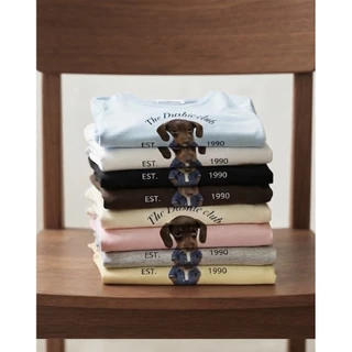 Little dog buddy เสื้อยืดคอกลมผ้ายูสกรีนลาย