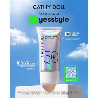 Cathy Doll อัลตร้าไลท์ซันฟลูอิด เอสพีเอฟ50+ พีเอ++++ ขนาด15ml,40ml,70ml