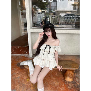 Levenn.bkk • Kanom Top เสื้อแขนระบาย ขนมชั้น ดีเทลผูก ระบายอก ทรงสวย แมทง่าย