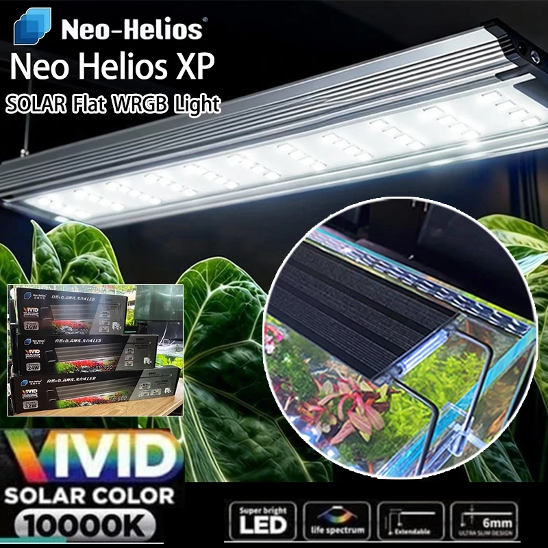 Neo Helios Flat XP WRGB VIVID โคมไฟ ตู้ไม้น้ำ Full Spectrum 10000K ไฟไม้น้ำ พร้อมขาไฟ แสงสวย ไฟตู้ปลา